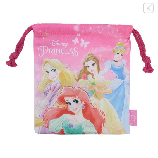 Japan Disney Drawstring Pouch - Princesses / Pink - 1