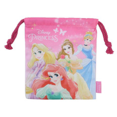 Japan Disney Drawstring Pouch - Princesses / Pink