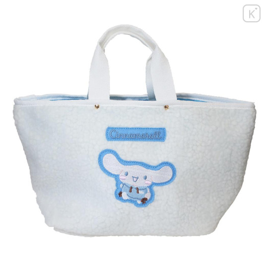 Japan Sanrio Fluffy Mini Tote Bag - Cinnamoroll / Hoodie - 1