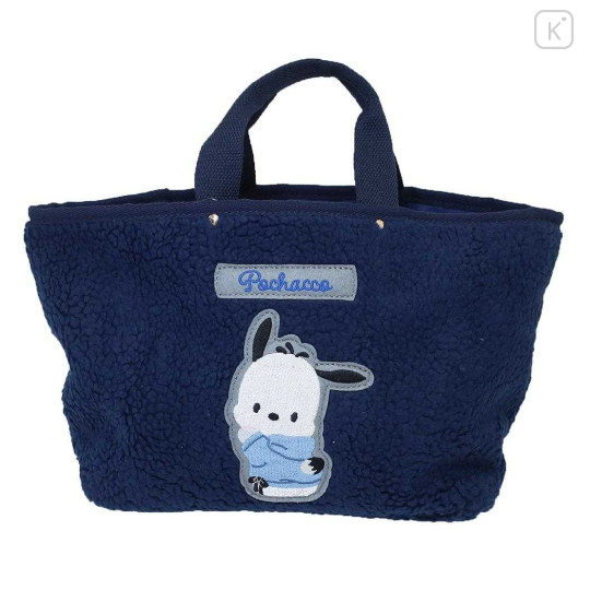 Japan Sanrio Fluffy Mini Tote Bag - Pochacco / Hoodie - 1