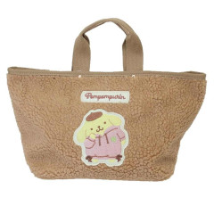 Japan Sanrio Fluffy Mini Tote Bag - Pompompurin / Hoodie