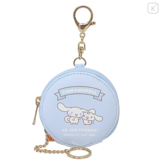 Japan Sanrio Round Mini Pouch - Cinnamoroll / Friend - 1