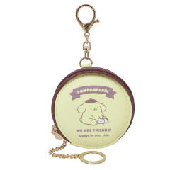 Japan Sanrio Round Mini Pouch - Pompompurin / Friend