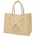 Japan Sanrio Jute Tote Bag - Kuromi / Smile - 1