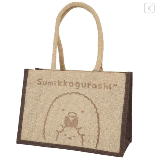 Japan San-X Jute Tote Bag - Sumikko Gurashi / Tonkatsu Fried Pork & Ebifurai - 1