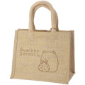 Japan San-X Jute Mini Tote Bag - Sumikko Gurashi / Shirokuma & Furoshiki - 1