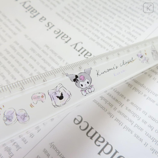 Japan Sanrio 17cm Ruler - Kuromi / Closet - 2