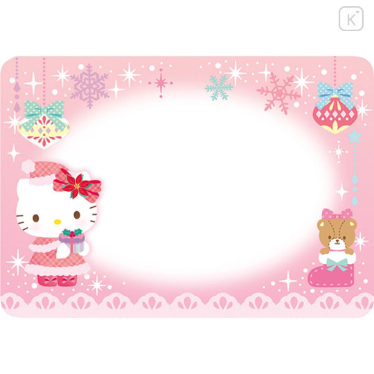 Japan Sanrio 3D Greeting Card - Hello Kitty / Christmas Tree Clear Pink - 3