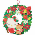 Japan Sanrio 3D Greeting Card - Hello Kitty / Christmas Wreath & Lights - 2