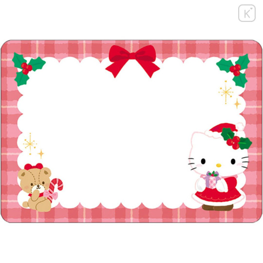 Japan Sanrio 3D Greeting Card - Hello Kitty / Christmas Wreath & Lights - 3