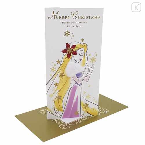 Japan Disney 3D Greeting Card - Rapunzel / Christmas - 1