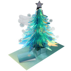 Japan 3D Greeting Card - Christmas Tree Green Aurora