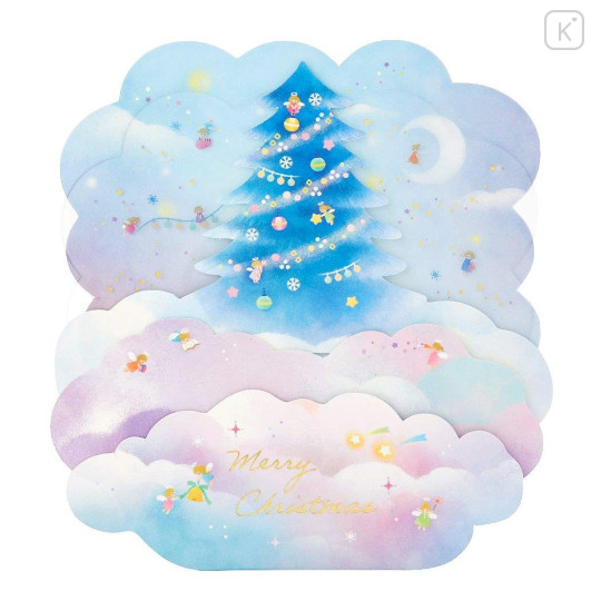 Japan 3D Greeting Card - Christmas Tree Blue In The Sky - 2