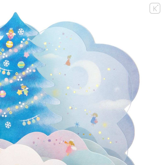 Japan 3D Greeting Card - Christmas Tree Blue In The Sky - 3