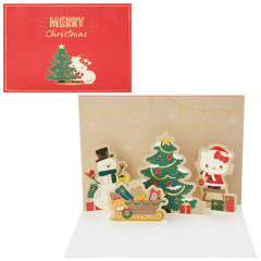 Japan Sanrio 3D Greeting Card - Hello Kitty / Christmas Santa