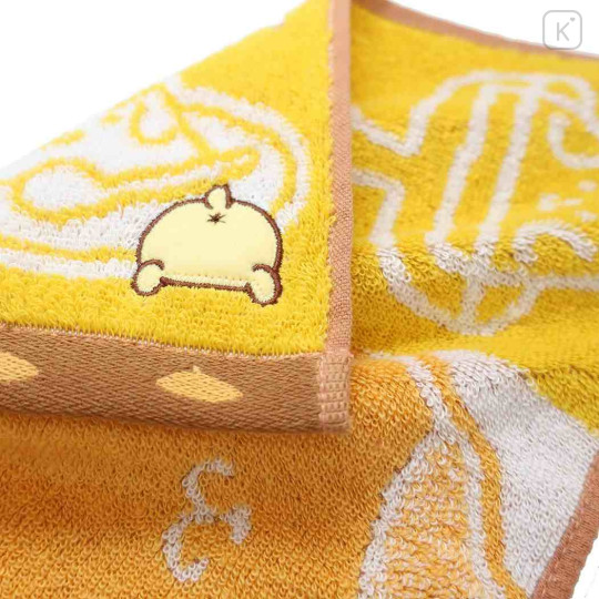 Japan Sanrio Mini Towel Jacquard Handkerchief - Pompompurin / Pudding Dessert - 2