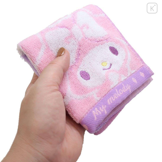 Japan Sanrio Mini Towel Jacquard Handkerchief - Kuromi & My Melody / Heart - 3