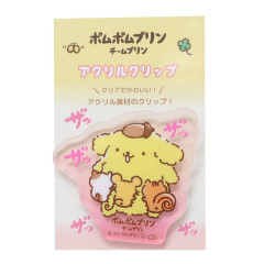 Japan Sanrio Acrylic Clip - Pompompurin / Group Hug Big Brother