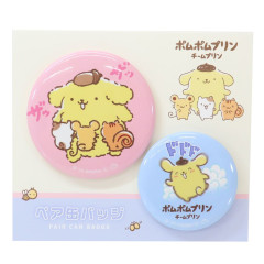 Japan Sanrio Can Badge Set - Pompompurin / Group Hug Big Brother