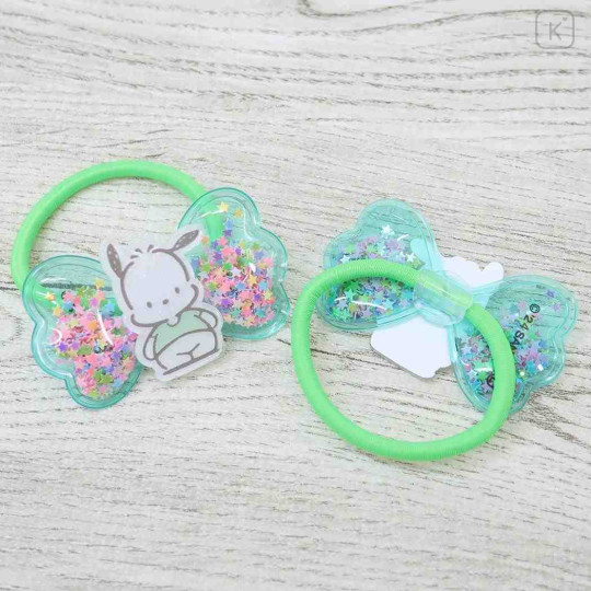 Japan Sanrio Mascot Hair Tie Set - Pochacco / Ribbon Glitter Stars - 2