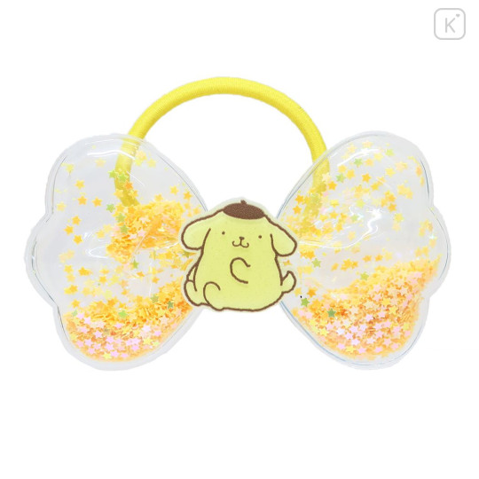 Japan Sanrio Mascot Hair Tie - Pompompurin / Ribbon Glitter Stars - 1