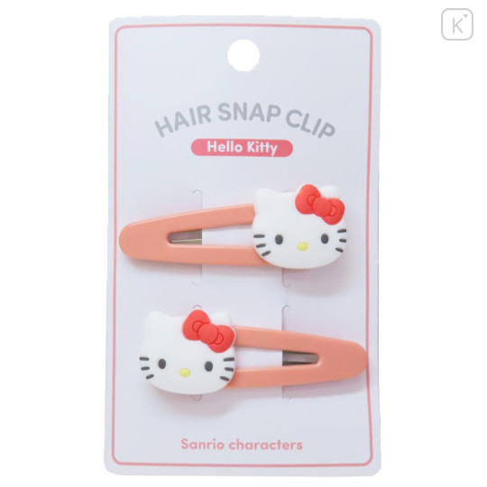 Japan Sanrio Face-shaped Hair Clip Set - Hello Kitty - 1