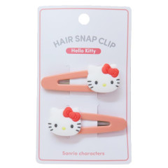 Japan Sanrio Face-shaped Hair Clip Set - Hello Kitty