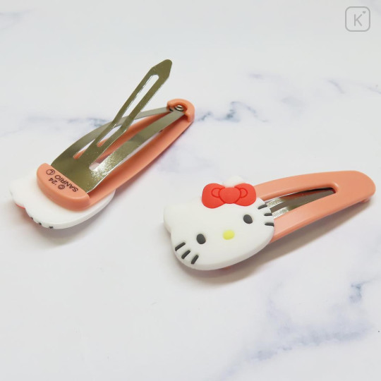 Japan Sanrio Face-shaped Hair Clip Set - Hello Kitty - 2