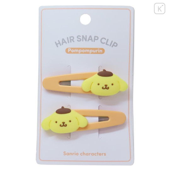 Japan Sanrio Face-shaped Hair Clip Set - Pompompurin - 1