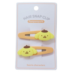 Japan Sanrio Face-shaped Hair Clip Set - Pompompurin