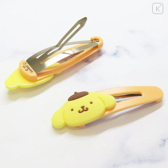 Japan Sanrio Face-shaped Hair Clip Set - Pompompurin - 2