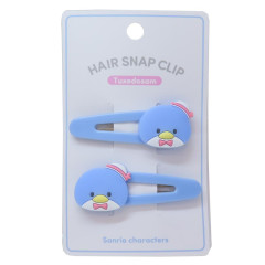 Japan Sanrio Face-shaped Hair Clip Set - Tuxedo Sam