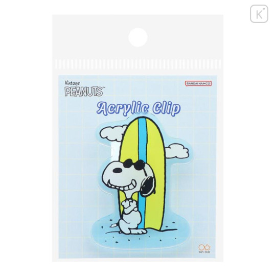 Japan Peanuts Acrylic Clip - Snoopy / Bon Voyage Joe Cool Surf - 1