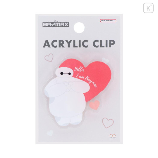 Japan Disney Acrylic Clip - Baymax / Hello Heart - 1