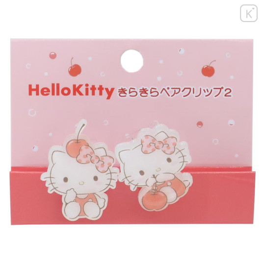 Japan Sanrio Acrylic Clip Set - Hello Kitty / Apple - 1