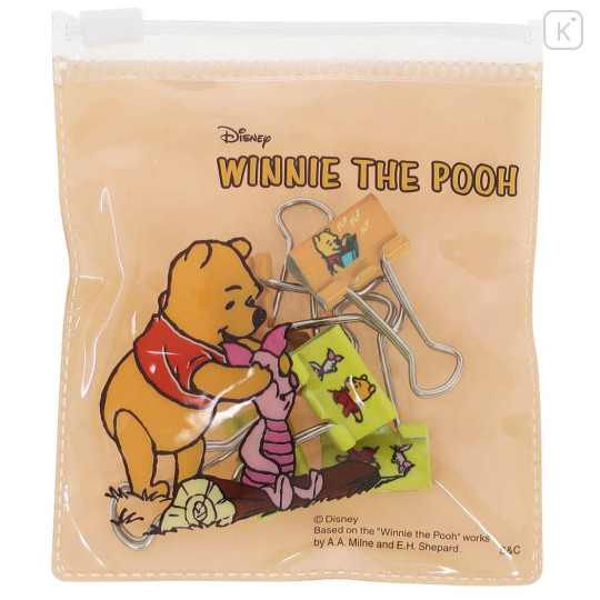 Japan Disney Binder Clip 6pcs Set - Pooh - 1