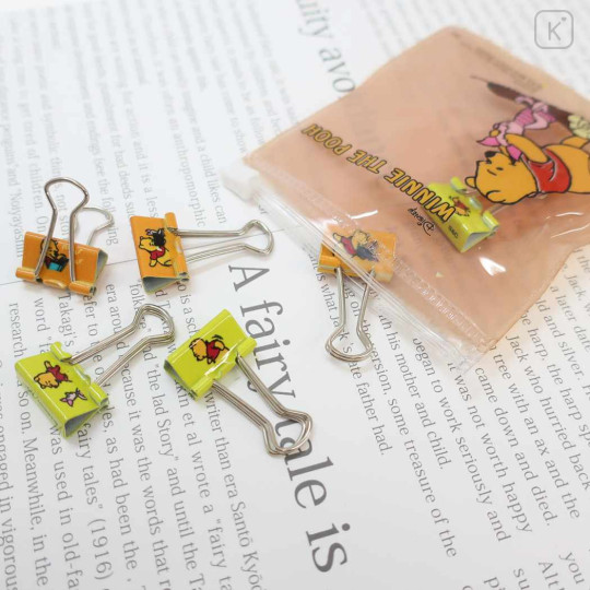 Japan Disney Binder Clip 6pcs Set - Pooh - 2