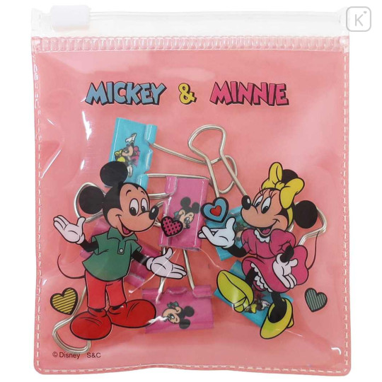 Japan Disney Binder Clip 6pcs Set - Mickey Mouse & Minnie Mouse - 1