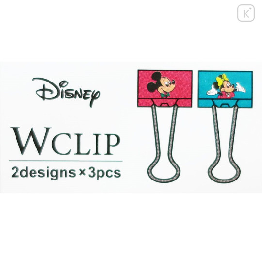 Japan Disney Binder Clip 6pcs Set - Mickey Mouse & Minnie Mouse - 3