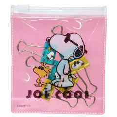 Japan Peanuts Binder Clip 6pcs Set - Snoopy & Woodstock / Joe Cool