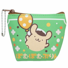 Japan Sanrio Triangular Mini Pouch - Pompompurin / Retro Party