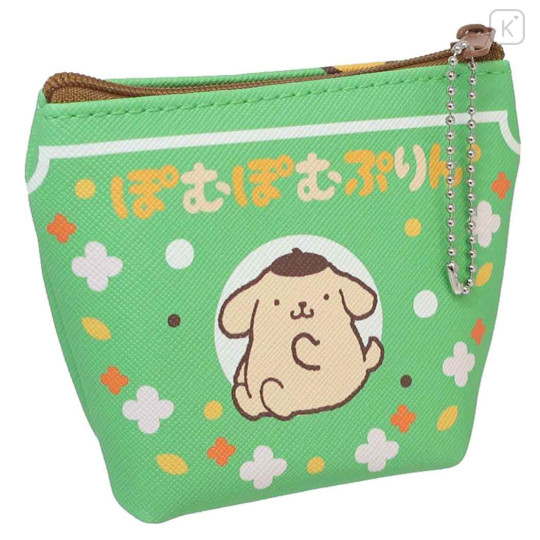 Japan Sanrio Triangular Mini Pouch - Pompompurin / Retro Party - 2