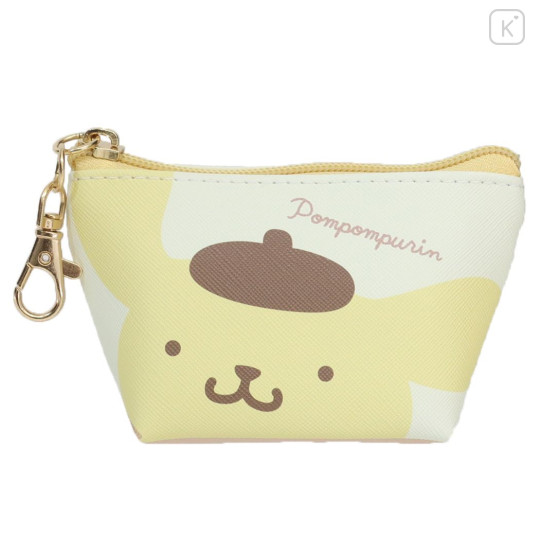 Japan Sanrio Triangular Mini Pouch - Pompompurin / Smile Light Yellow - 1