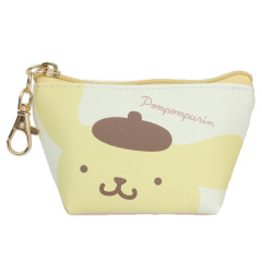 Japan Sanrio Triangular Mini Pouch - Pompompurin / Smile Light Yellow