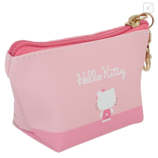 Japan Sanrio Triangular Mini Pouch - Hello Kitty / Light Pink - 2