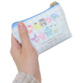 Japan Sanrio Triangular Mini Pouch - Characters / Gingham Blue - 2