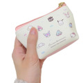 Japan Sanrio Triangular Mini Pouch - Characters / Light Yellow - 2