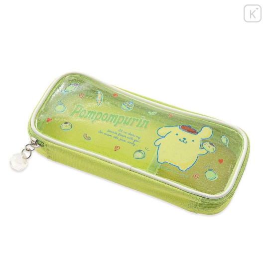 Japan Sanrio Pen Pouch Pencil Case - Pompompurin / Clear Glitter - 1