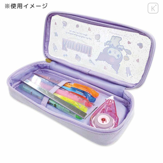 Japan Sanrio Pen Pouch Pencil Case - Pompompurin / Clear Glitter - 2