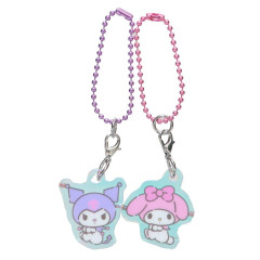 Japan Sanrio Acrylic Keychain Connecting Set - Kuromi & My Melody / Aurora